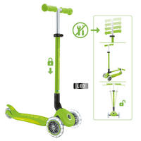 KINDERSCOOTER PRIMO FOLDABLE PLUS LIGHTS  - Limette/Grün, LIFESTYLE, Kunststoff/Metall (57,5/28/82,5cm) - GLOBBER