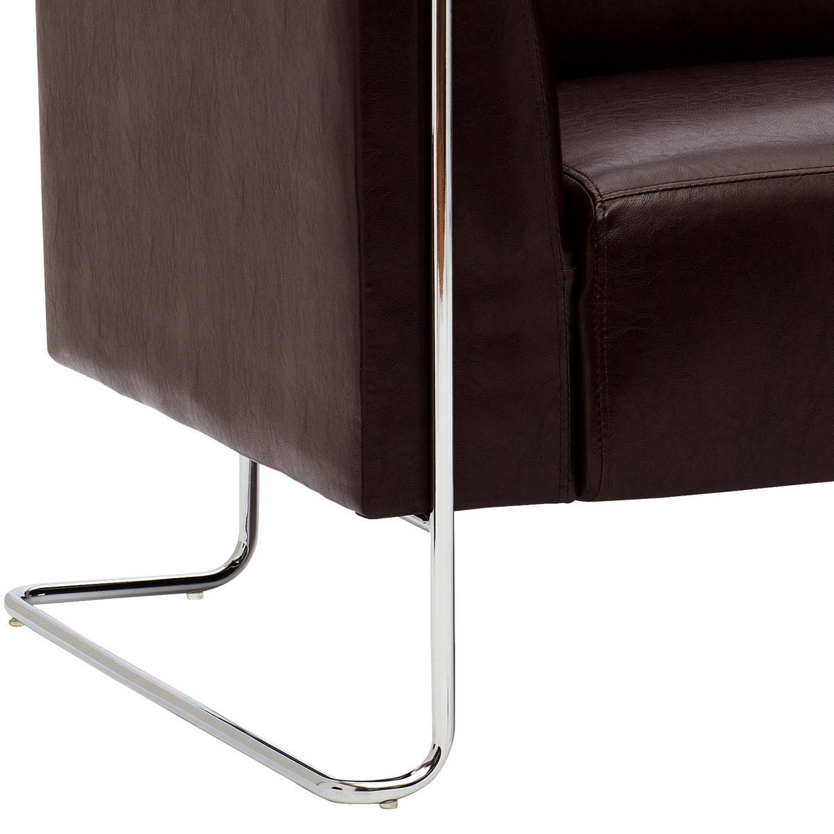 2-SITS SOFFA i textil mörkbrun  - silver/mörkbrun, Modern, metall/textil (130/71/74cm) - MID.YOU