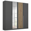 DREHTÜRENSCHRANK 181/210/54 cm 4-türig Grau, Eiche Artisan  - Alufarben/Eiche Artisan, MODERN, Holzwerkstoff/Metall (181/210/54cm) - Rauch Möbel