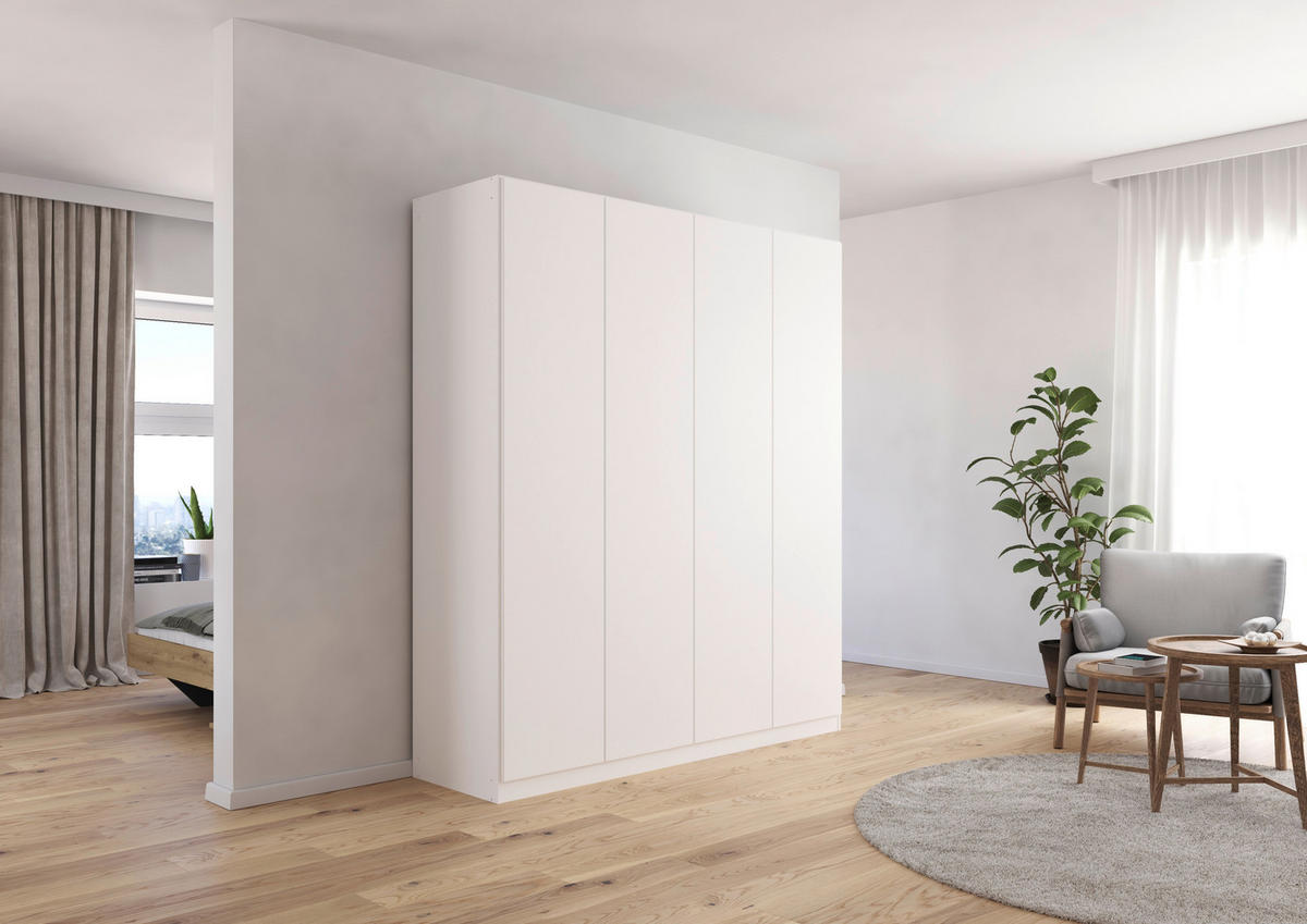 FALTTÜRENSCHRANK 181/210/54 cm 4-türig Weiß  - Weiß, Holzwerkstoff (181/210/54cm) - Rauch Möbel