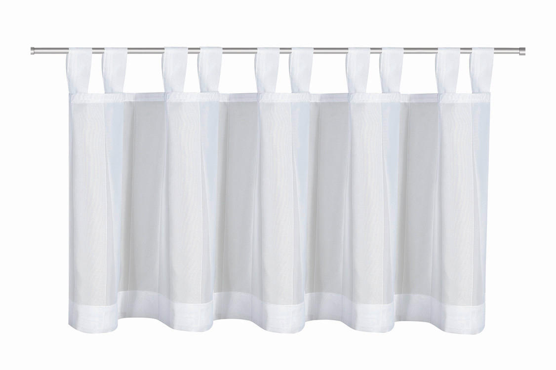 KURZGARDINE   145/50 cm   - Weiß, KONVENTIONELL, Textil (145/50cm)