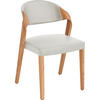 STUHL in Holz, Leder Weiß, Eichefarben  - Eichefarben/Weiß, Natur, Leder/Holz (53/82/57cm) - Voglauer