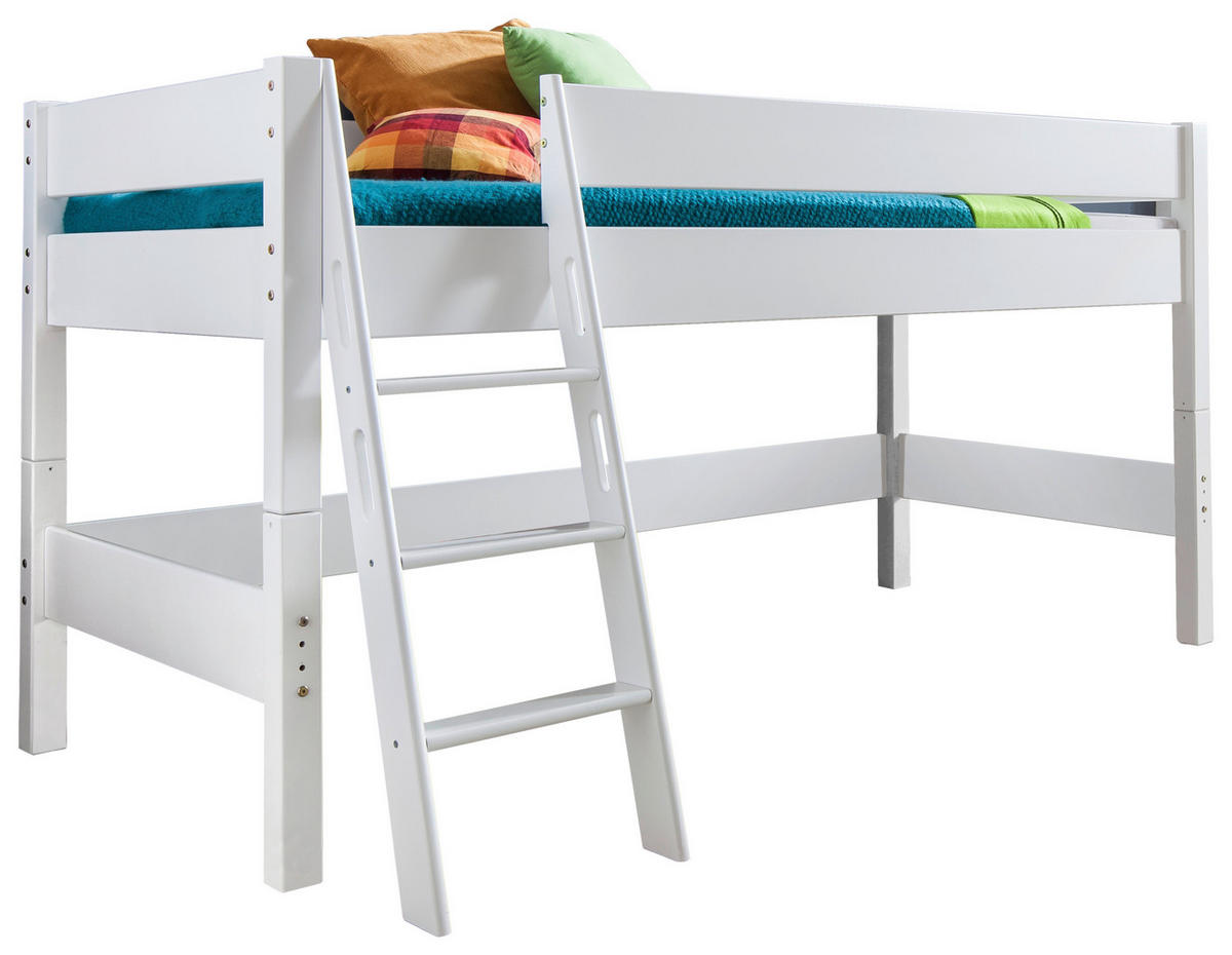 VYSOKÁ POSTEL, 90/200 cm, bílá - bílá, Design, dřevo (90/200cm) - MID.YOU