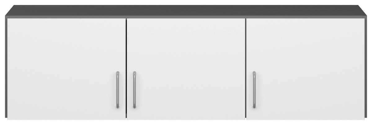 AUFSATZSCHRANK 136/39/54 cm  in  - Alufarben/Weiß, KONVENTIONELL, Holzwerkstoff/Metall (136/39/54cm) - Rauch Möbel