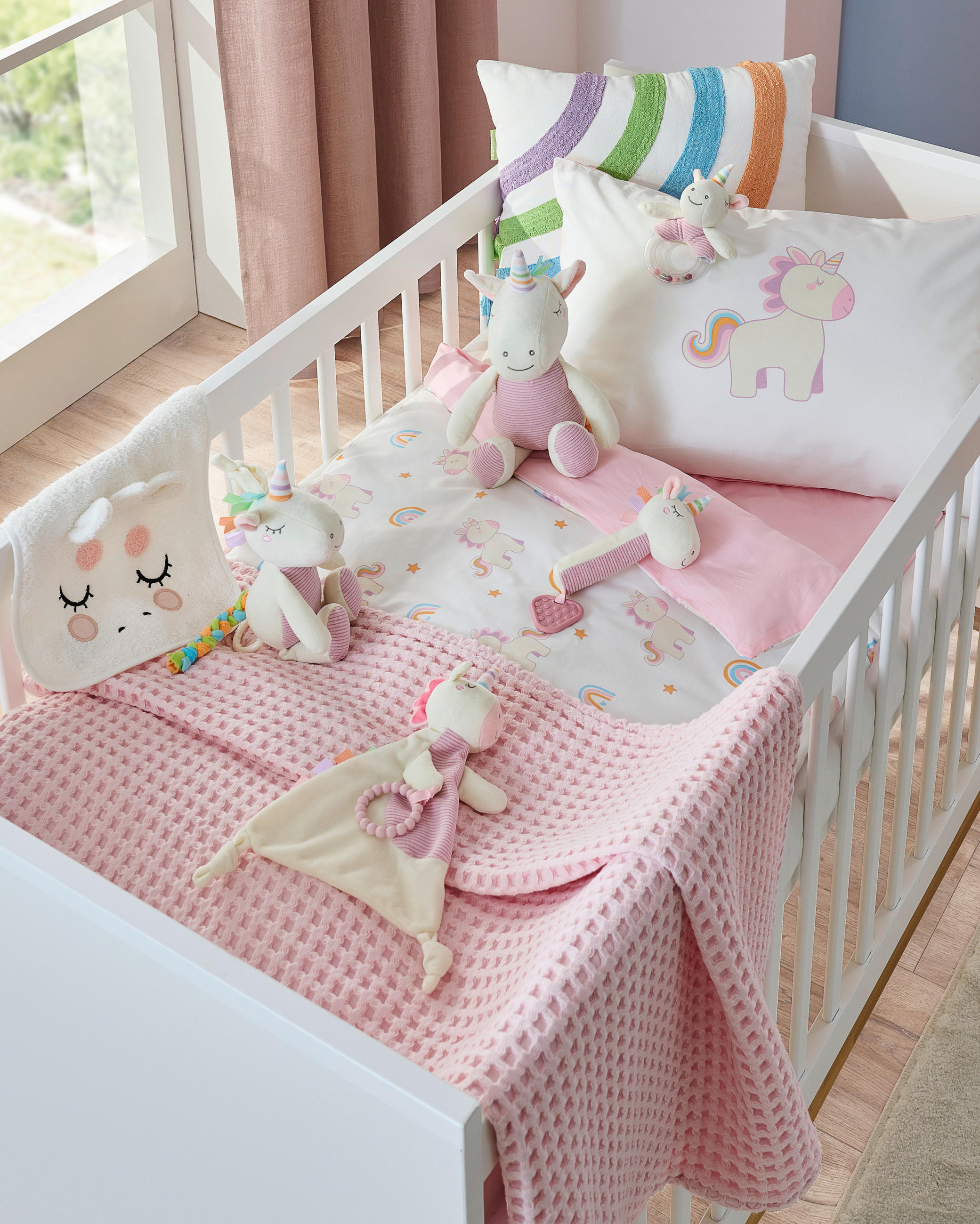 POVLEČENÍ PRO MIMINKO 100/135 cm - bílá/růžová, Basics, textil (100/135cm) - Patinio