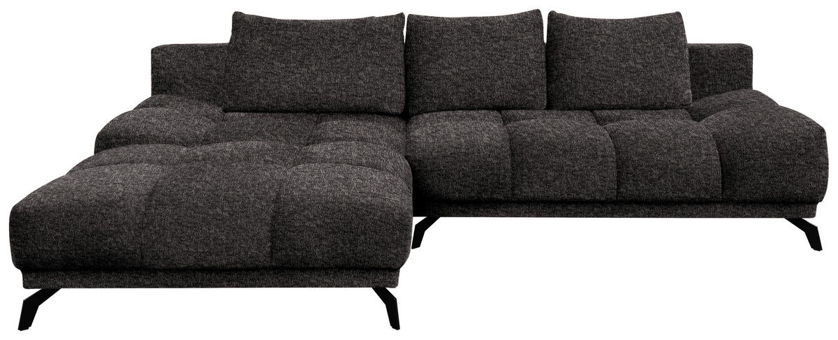 ECKSOFA Anthrazit Chenille  - Anthrazit/Schwarz, MODERN, Textil/Metall (182/290cm) - Hom`in