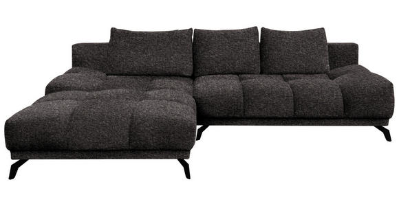 ECKSOFA in Chenille Anthrazit  - Anthrazit/Schwarz, MODERN, Textil/Metall (182/290cm) - Hom`in