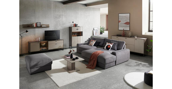 ECKSOFA in Cord Dunkelgrau  - Dunkelgrau/Schwarz, MODERN, Kunststoff/Textil (300/180cm) - Carryhome