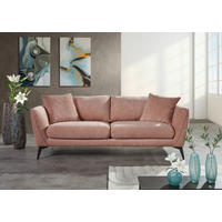 BIGSOFA Flachgewebe Altrosa  - Schwarz/Altrosa, KONVENTIONELL, Textil/Metall (215/70/98cm) - Carryhome