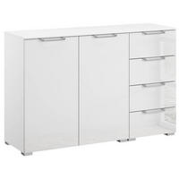 SIDEBOARD 120/81/42 cm  in Klar, Weiss  - Klar/Weiss, Design, Glas/Holzwerkstoff (120/81/42cm) - Novel