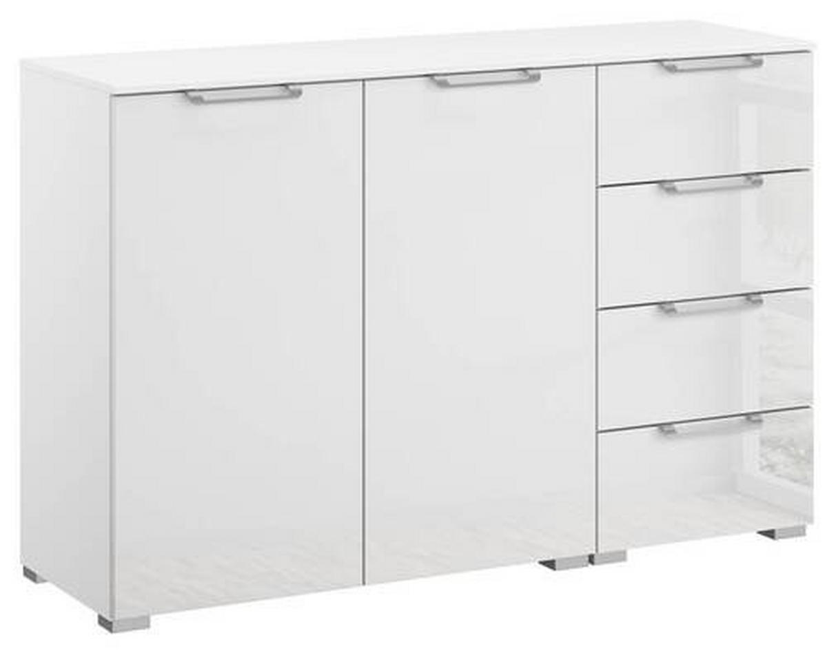 SIDEBOARD 120/81/42 cm  in Klar, Weiss  - Klar/Weiss, Design, Glas/Holzwerkstoff (120/81/42cm) - Novel
