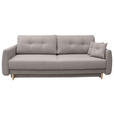 SCHLAFSOFA Webstoff Greige  - Greige/Buchefarben, KONVENTIONELL, Holz/Textil (220/90/95cm) - Carryhome