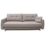 SCHLAFSOFA Webstoff Greige  - Greige/Buchefarben, KONVENTIONELL, Holz/Textil (220/90/95cm) - Carryhome
