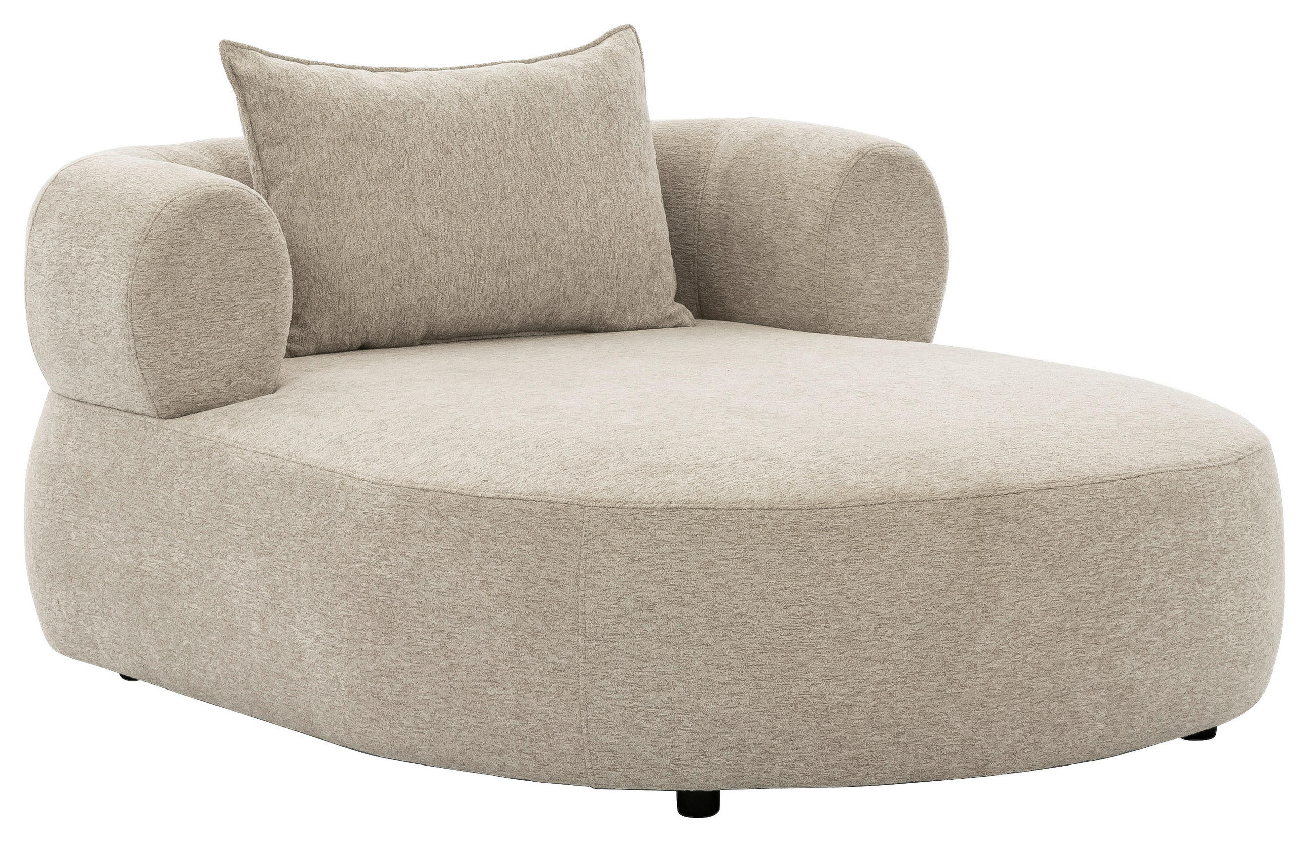 XXL-SESSEL in Chenille Beige - Beige/Schwarz, Design, Kunststoff/Textil (122/76/156cm) - Livetastic