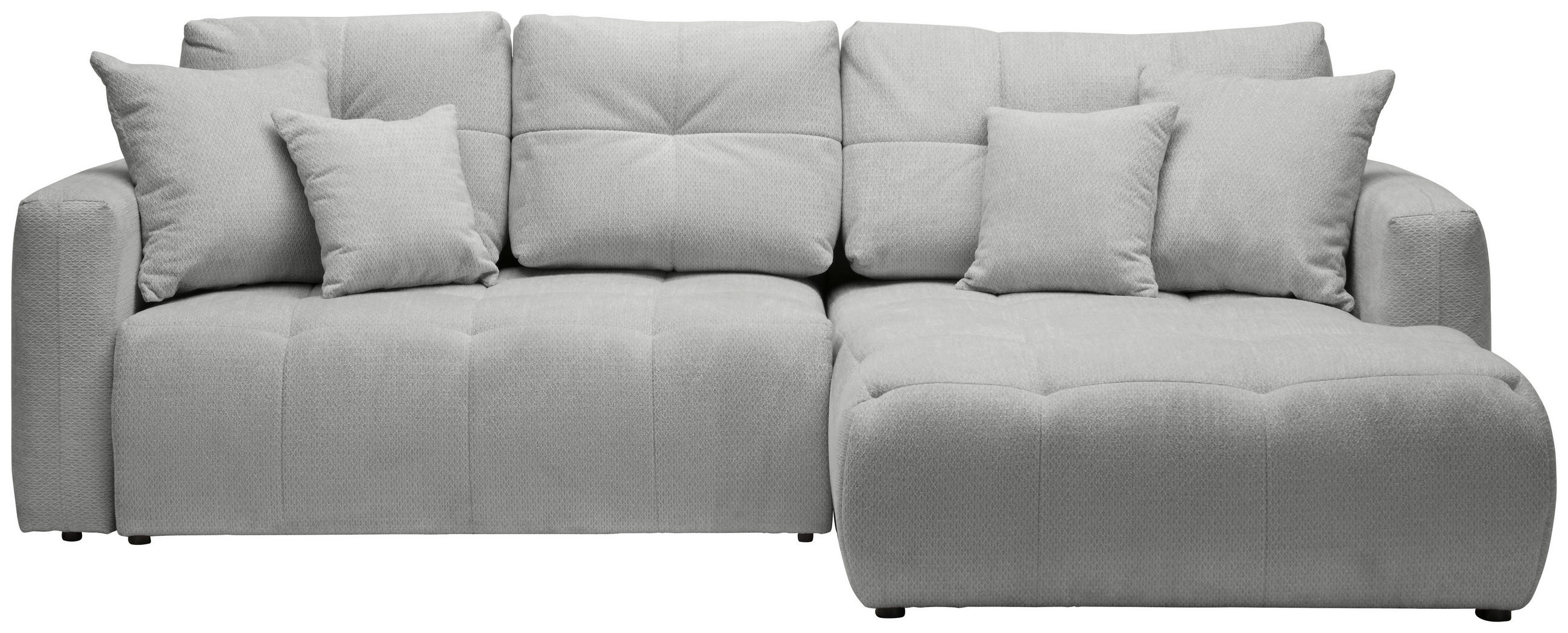 COLȚAR EXTENSIBIL CU LADĂ textil gri  - negru/gri, Modern, plastic/textil (276/172cm) - Hom`in