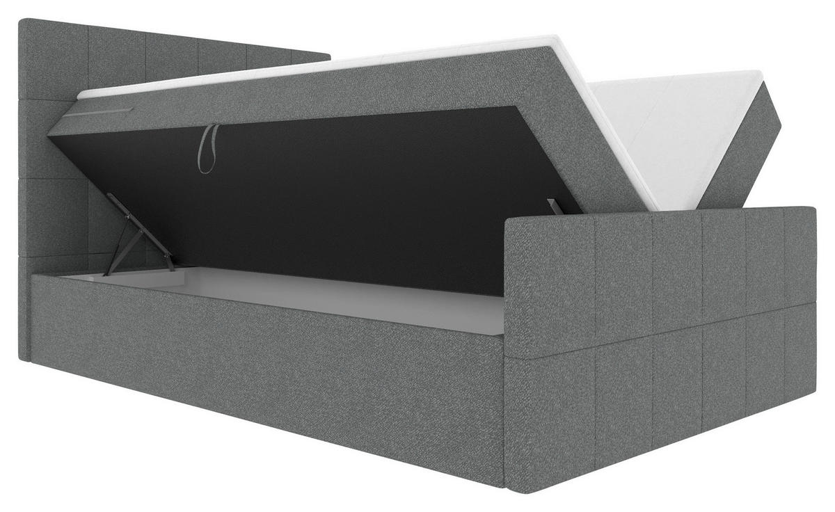 BOXBETT 120/200 cm  in Grau  - Grau, KONVENTIONELL, Kunststoff/Textil (120/200cm) - Boxxx