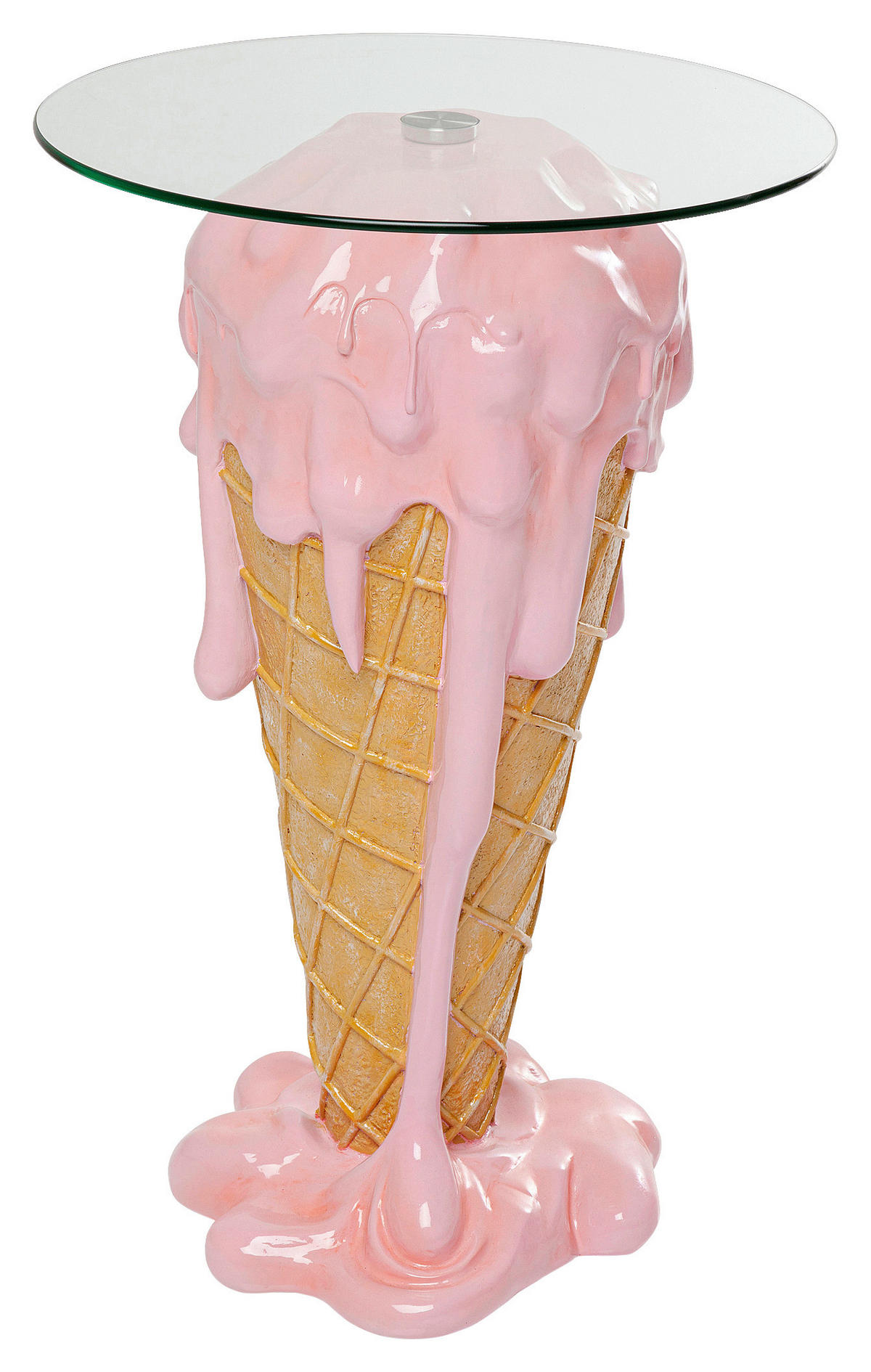 BEISTELLTISCH 48/48/72 cm Braun, Hellrosa, Beige rund  - Hellrosa/Beige, Design, Glas/Kunststoff (48/48/72cm) - Kare-Design