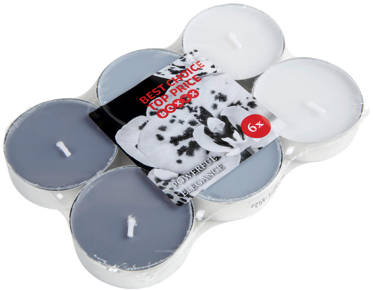TEAMÉCSES SZETT 6 darab  - ezüstszínű/sötétszürke, Basics, természetes anyagok/fém (6/2cm) - Boxxx