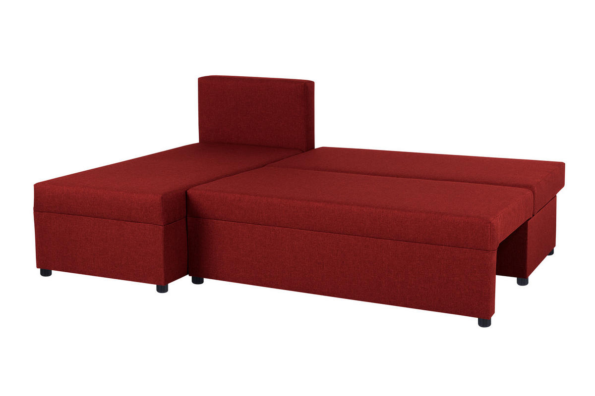 ECKSOFA Rot  - Rot/Schwarz, Design, Kunststoff/Textil (195/147cm) - P & B