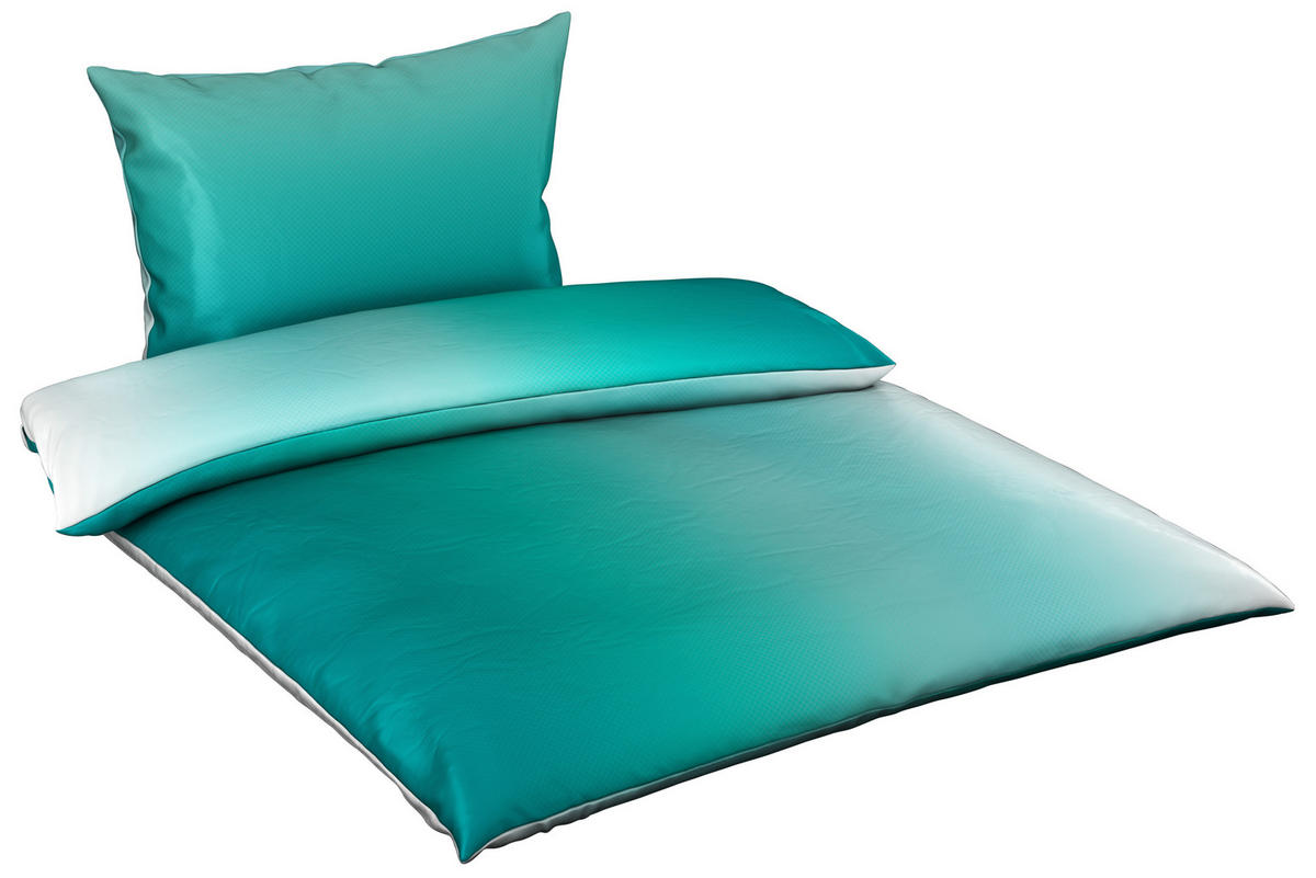 BETTWÄSCHE KALIO Satin 140/200 cm  - Türkis/Blau, KONVENTIONELL, Textil (140/200cm) - Esposa