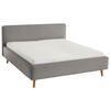 POLSTERBETT 160/200 cm,  in Grau, Lattenrost, Bettkasten,  - Eichefarben/Birkefarben, Design, Holz/Textil (160/200cm) - Xora