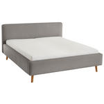 POLSTERBETT Grau 160/200 cm  - Eichefarben/Grau, Design, Holz/Textil (160/200cm) - Xora