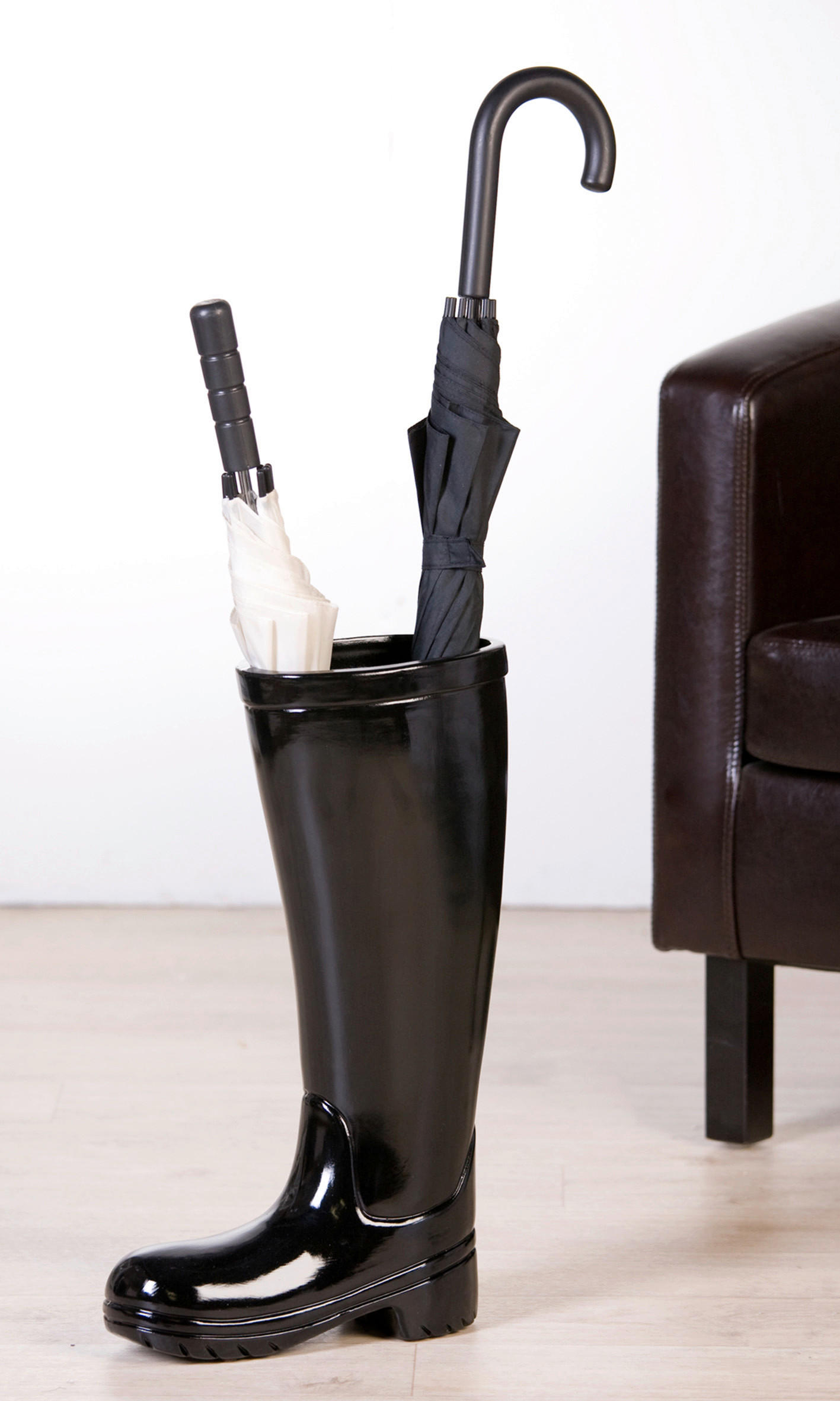 SCHIRMSTÄNDER Keramik Schwarz Hochglanz  - Schwarz Hochglanz, Basics, Keramik (26/45/11cm)