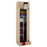 MEHRZWECKSCHRANK 70/238/39 cm  in Sonoma Eiche  - Silberfarben/Schwarz, MODERN, Holzwerkstoff/Kunststoff (70/238/39cm) - MID.YOU
