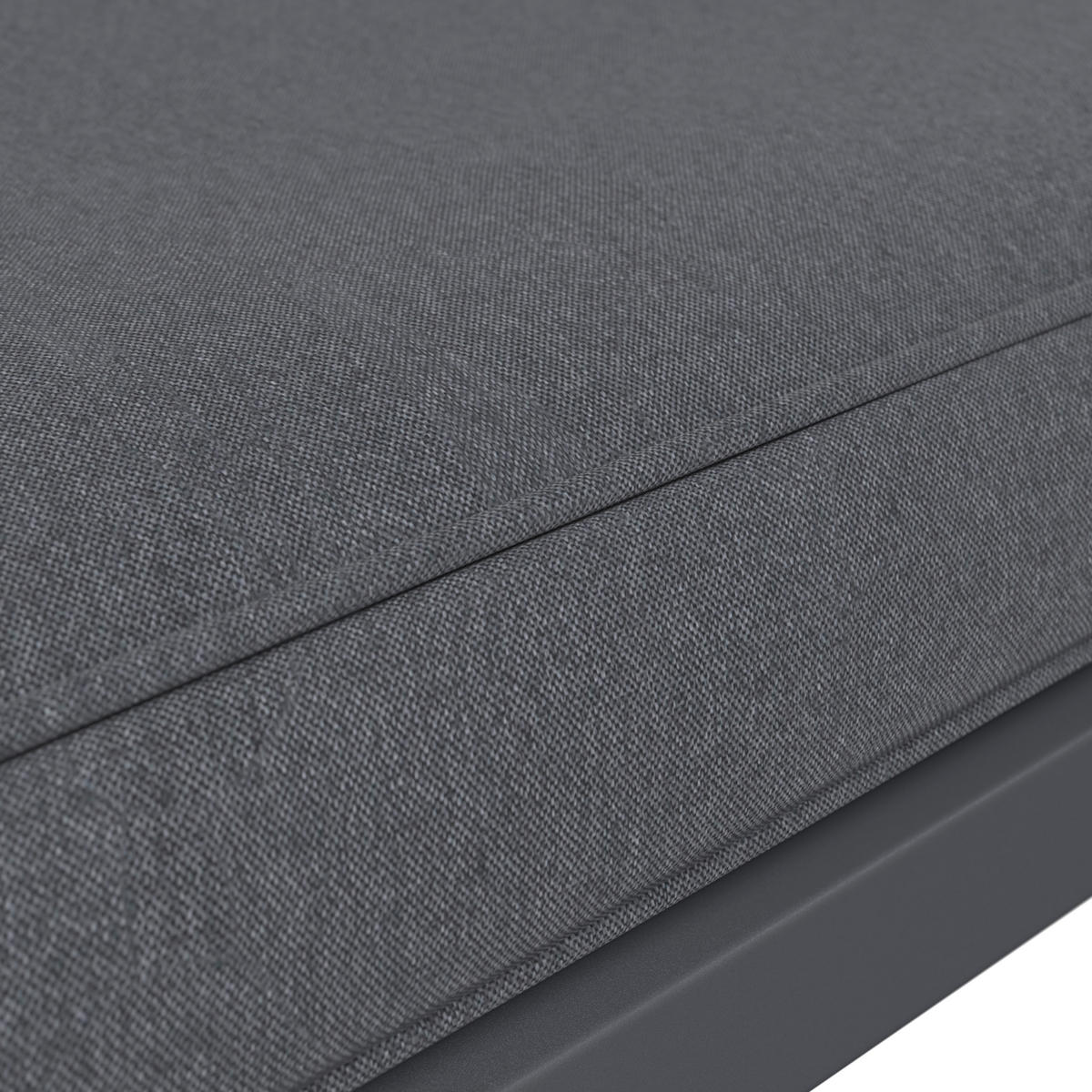 LOUNGEGARNITUR 3-teilig   117/66/62 cm Eisen  - Dunkelgrau, MODERN, Textil/Metall (117/66/62cm) - Ambia Garden