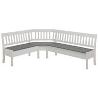 ECKBANK 170/213 cm Weiß, Grau Kiefer massiv   - Weiß/Grau, ROMANTIK / LANDHAUS, Holz (170/213cm) - Boxxx