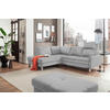 ECKSOFA in Mikrofaser Hellgrau  - Chromfarben/Beige, Design, Textil/Metall (200/229cm) - Pure Home Lifestyle