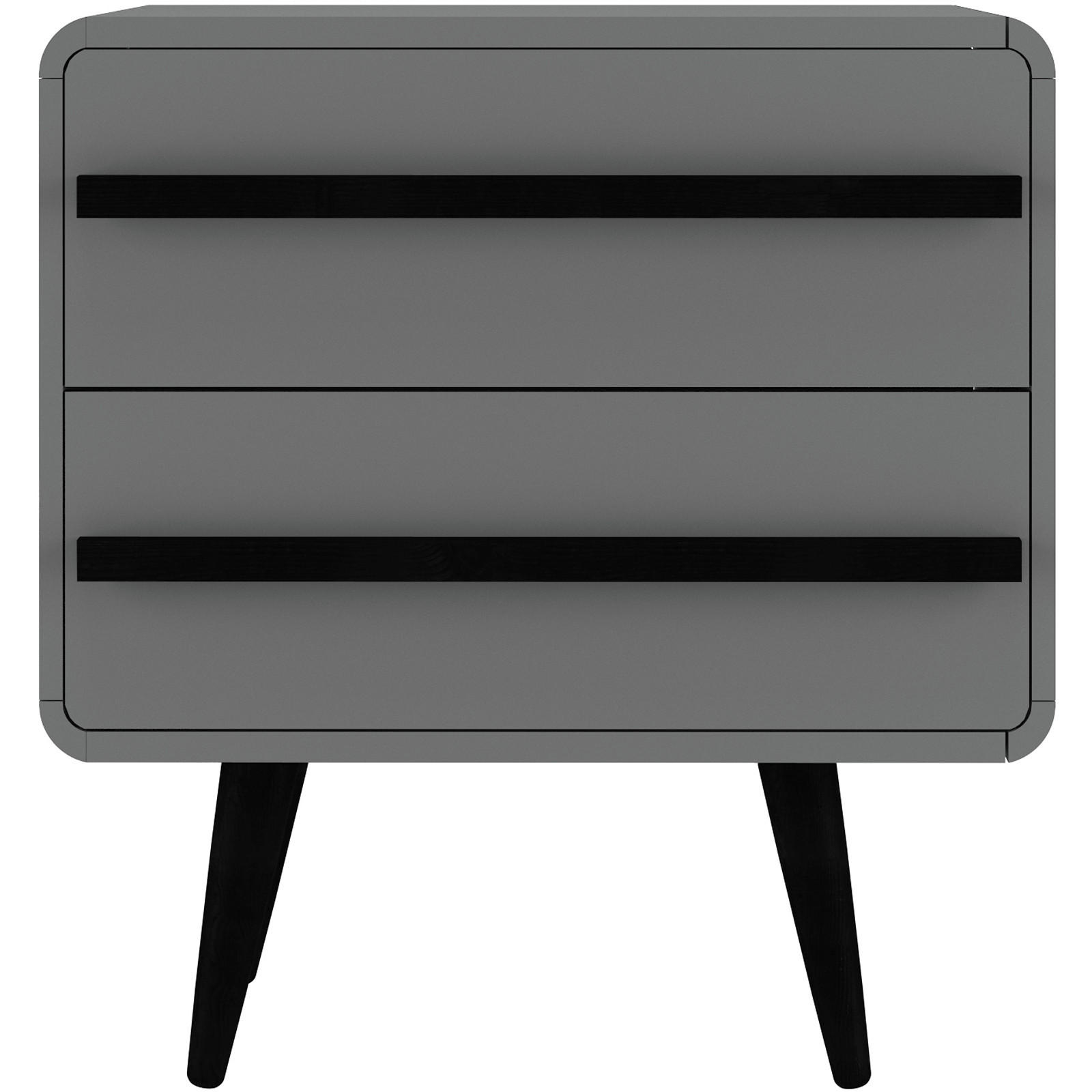 NACHTTISCH 51/54/39 cm in Grau - Schwarz/Grau, Design, Holzwerkstoff (51/54/39cm) - MID.YOU