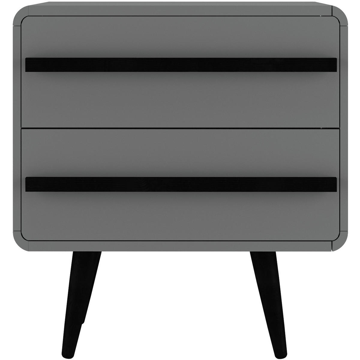 NACHTTISCH 51/54/39 cm  - Schwarz/Grau, Design, Holzwerkstoff (51/54/39cm) - MID.YOU