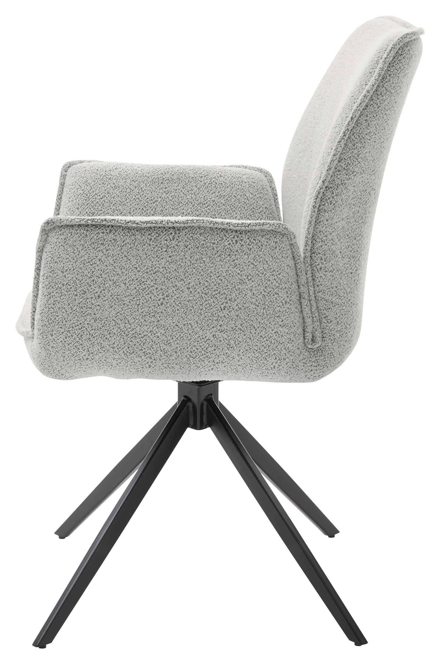 ARMLEHNSTUHL  in Bouclé  - Champagner/Schwarz, Design, Textil/Metall (63/91/65cm) - Musterring