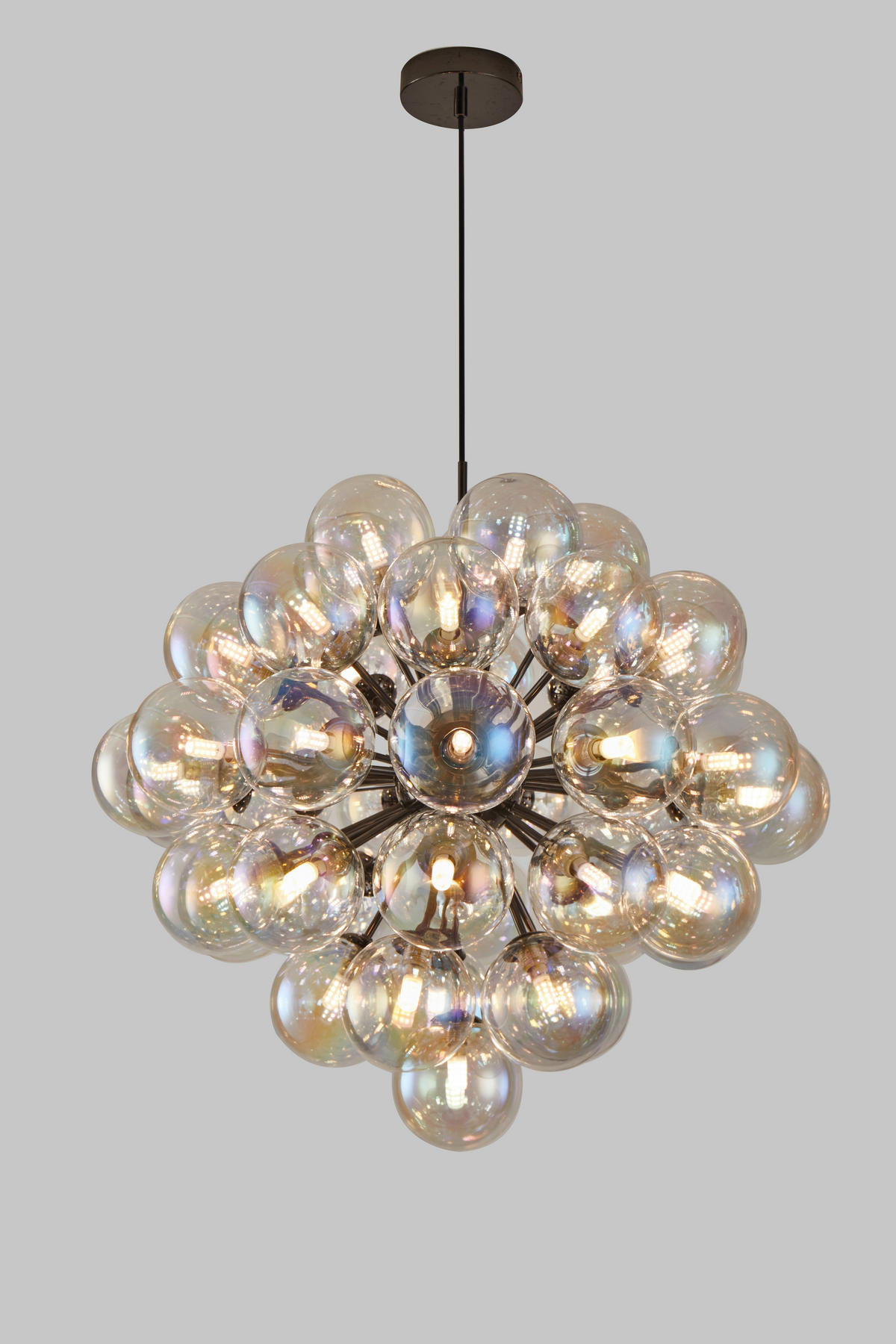 LED-HÄNGELEUCHTE 66/300 cm  - Schwarzchrom, Design, Glas/Metall (66/300cm)