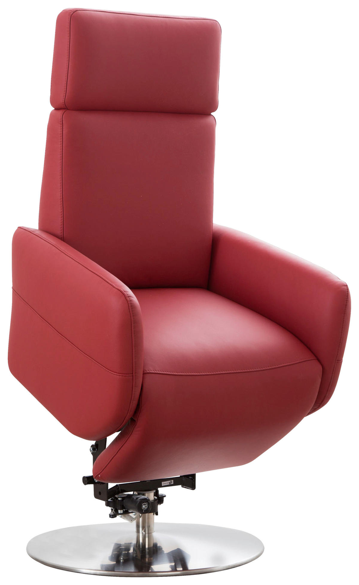 DREHSTUHL  in Rot  - Chromfarben/Rot, Konventionell, Leder/Metall (71/110/82cm) - Sit & More