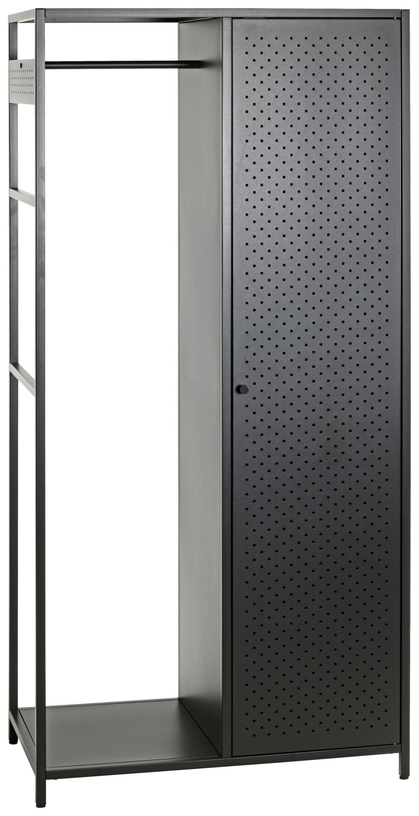 GARDEROBE  in 80/170/45 cm  - Schwarz, Design, Metall (80/170/45cm)