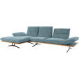 ECKSOFA in Flachgewebe Hellblau  - Schwarz/Hellblau, Design, Holz/Textil (159/314cm) - Dieter Knoll