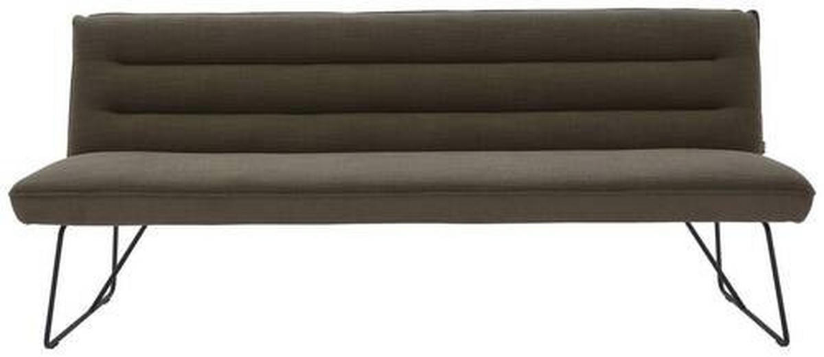 SITZBANK in Metall, Textil Braun, Schwarz  - Schwarz/Braun, Design, Textil/Metall (218/89/68cm) - Dieter Knoll