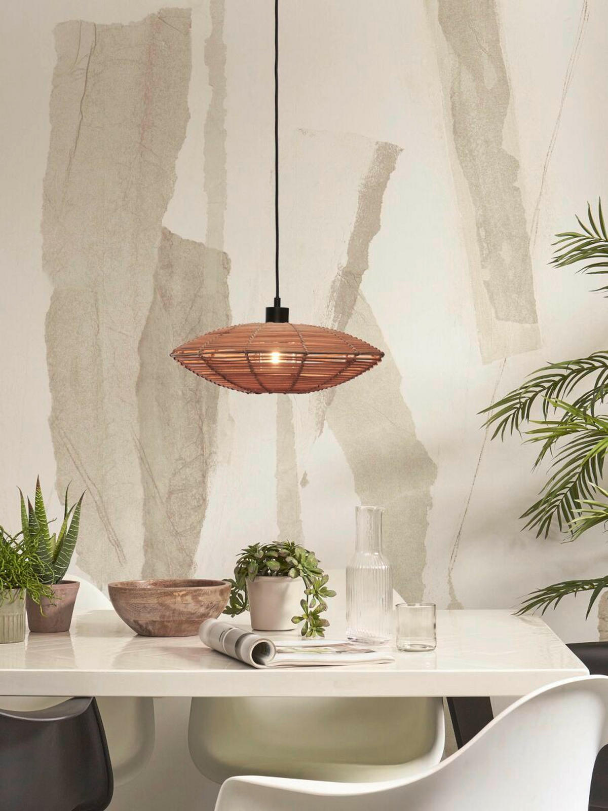 HÄNGELEUCHTE 40/40/10 cm  - Naturfarben, Trend, Holz (40/40/10cm) - Good & Mojo