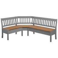 ECKBANK 147/170 cm Grau, Laugenfarbig Kiefer massiv   - Laugenfarbig/Grau, ROMANTIK / LANDHAUS, Holz (147/170cm) - Boxxx
