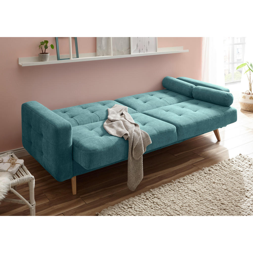 Thumbnail - Mid.you Schlafsofa, Grün, Textil, 222x86x90 cm, Wohnzimmer, Sofas & Couches, Schlafsofas, Klappsofas