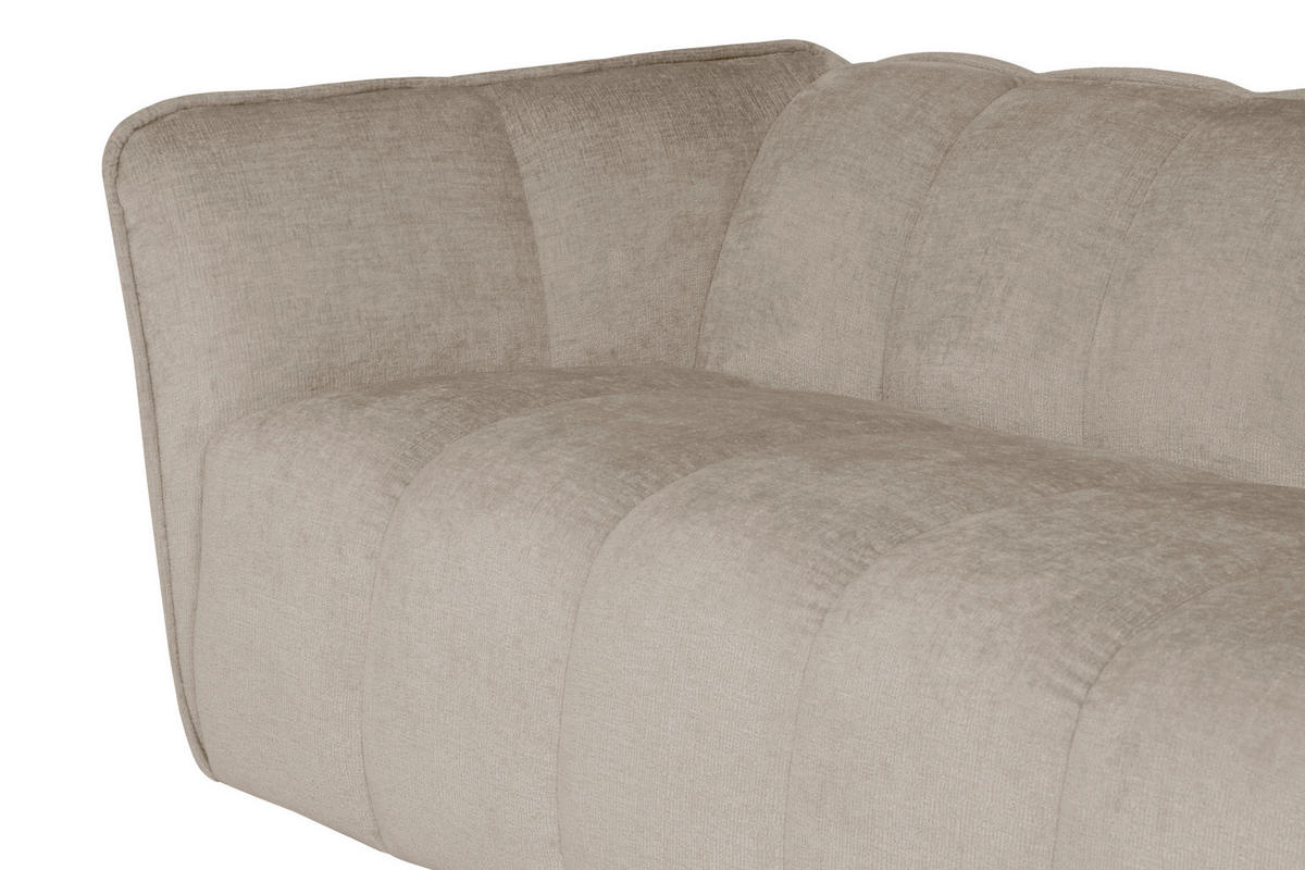 ECKSOFA LIVOLI in Chenille Creme  246/160 cm  - Creme/Schwarz, Design, Textil (246/160cm) - MID.YOU