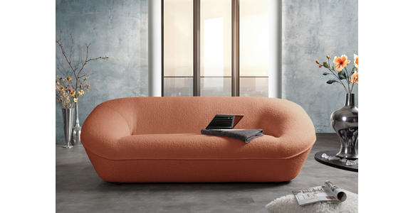 2-SITZER-SOFA in Flachgewebe Rostfarben  - Rostfarben/Schwarz, KONVENTIONELL, Kunststoff/Textil (223/79/94cm) - Carryhome