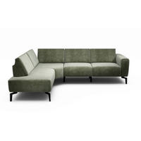 ECKSOFA Cosy Waldgrün Samt  - Waldgrün/Schwarz, Design, Textil/Metall (193/256cm) - SENSOO
