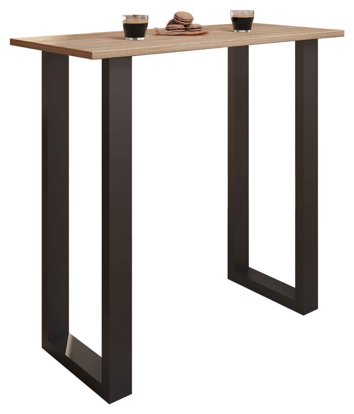 BARTISCH rechteckig Schwarz, Sonoma Eiche  - Schwarz/Sonoma Eiche, KONVENTIONELL, Holzwerkstoff/Metall (110/50/102cm)