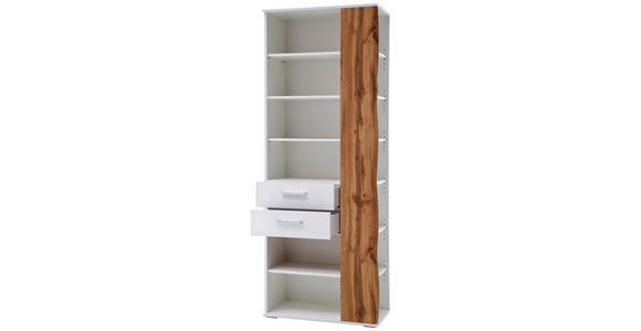 REGAL 74/197/38 cm Weiß, Eichefarben - Chromfarben/Eichefarben, Design, Holzwerkstoff/Kunststoff (74/197/38cm) - Xora