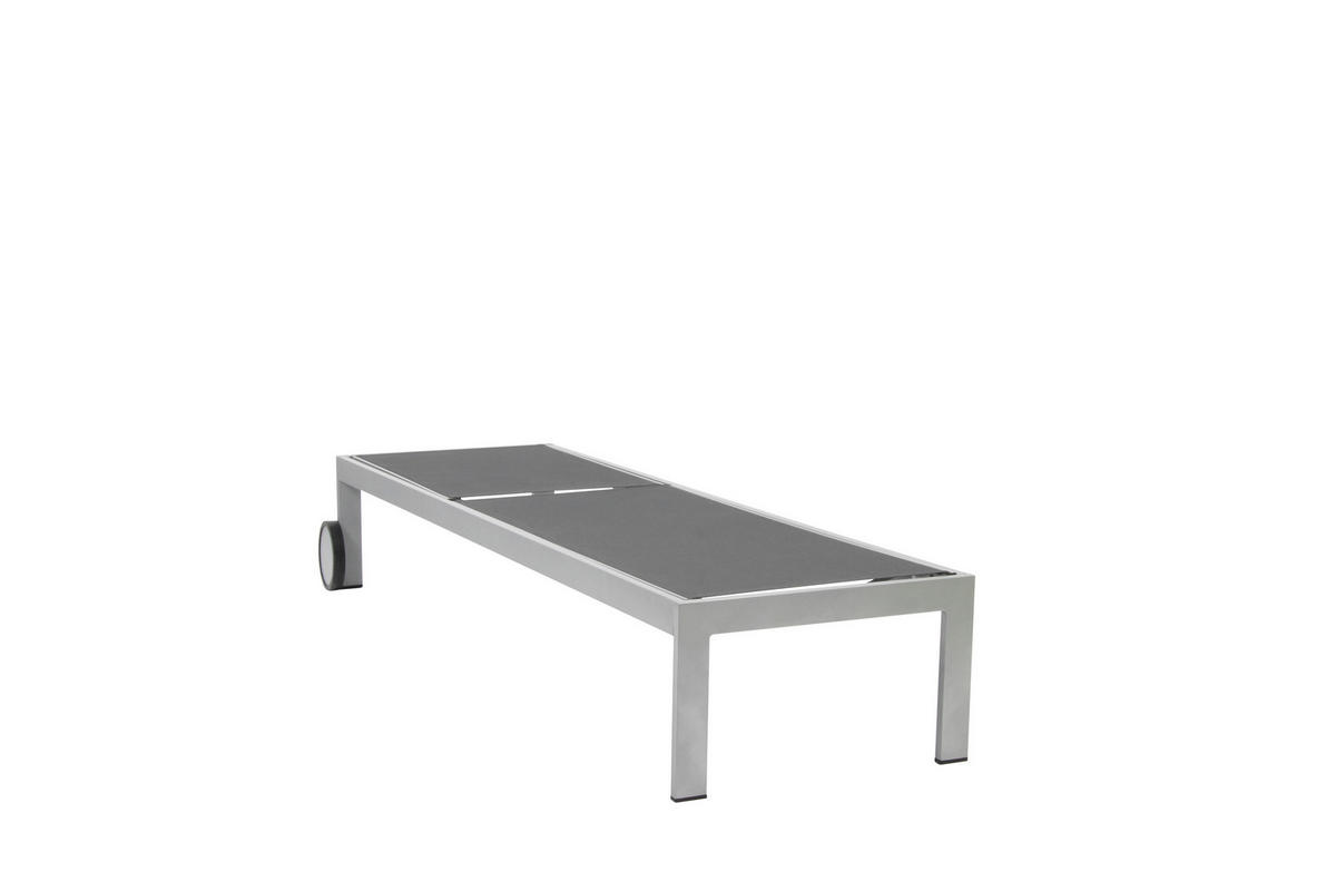 SONNENLIEGE  - Platinfarben/Graphitfarben, Basics, Textil/Metall (198/60/35cm) - Acamp
