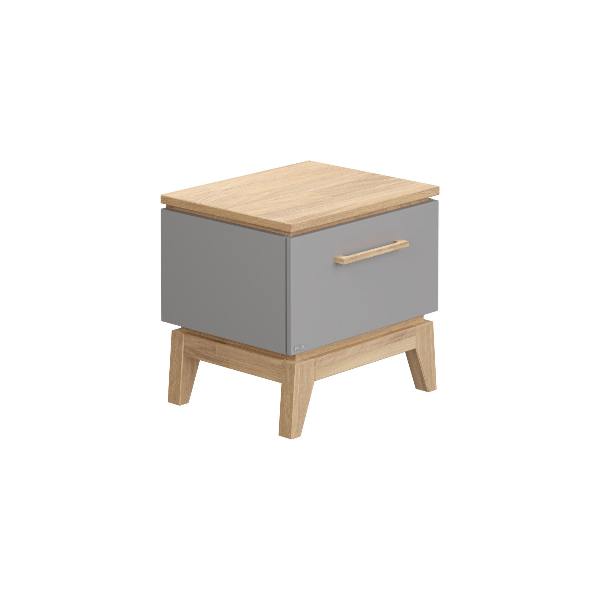 NACHTSCHRANK 48,2/46,5/39,6 cm Eiche massiv - Eichefarben/Grau, Design, Holz/Holzwerkstoff (48,2/46,5/39,6cm) - Paidi