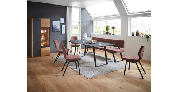 STUHL in Stahl Mikrofaser Metall, Textil - Altrosa/Schwarz, Design, Textil/Metall (46/91/57cm) - Dieter Knoll